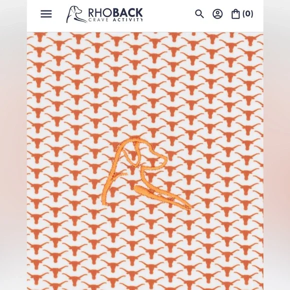 Rhoback Men's University of Texas UT Longhorn Patterned Short Sleeve Polo Large - Picture 5 of 7